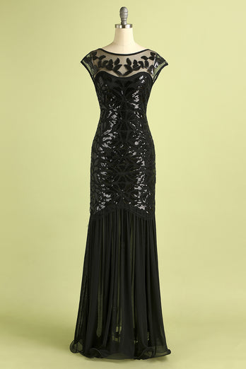 Navy Sequins 1920s Evening Party Dress