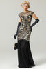 Load image into Gallery viewer, Champagne Sequins Round Neck 1920s Dress