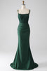 Load image into Gallery viewer, Dark Green Mermaid Spaghetti Straps Long Corset Prom Dress