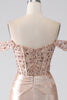 Load image into Gallery viewer, Mermaid Champagne Corset Prom Dress