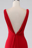 Load image into Gallery viewer, Mermaid V-Neck Red Prom Dress with Slit