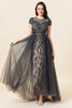 Load image into Gallery viewer, Sparkly Navy Beaded Long Formal Dress