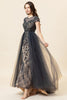 Load image into Gallery viewer, Sparkly Navy Beaded Long Formal Dress