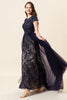 Load image into Gallery viewer, Sparkly Navy Beaded Long Formal Dress