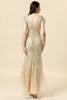 Load image into Gallery viewer, Mermaid Golden Beaded Prom Dress