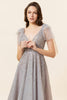 Load image into Gallery viewer, Sparkly Beaded Blue Long Tulle Prom Dress