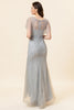 Load image into Gallery viewer, Sparkly Grey Mermaid Beaded Long Evening Dress