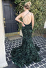 Load image into Gallery viewer, Burgundy Mermaid Sequins Long Prom Dress