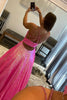 Load image into Gallery viewer, Glitter Fuchsia Sequins Long Prom Dress