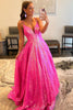 Load image into Gallery viewer, Glitter Fuchsia Sequins Long Prom Dress