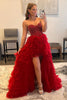 Load image into Gallery viewer, Red Tulle High-Low Prom Dress