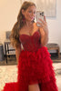 Load image into Gallery viewer, Red Tulle High-Low Prom Dress