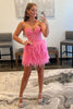 Load image into Gallery viewer, Pink Sweetheart Tight Short Hoco Dress with Lace