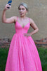 Load image into Gallery viewer, Sparkly Hot Pink Sequins A-Line Long Prom Dress