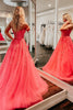 Load image into Gallery viewer, Coral A-Line Prom Dress with Appliques