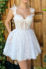 Load image into Gallery viewer, Cute A Line Sweetheart White Short Homecoming Dress with Appliques