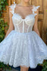 Load image into Gallery viewer, Cute A Line Sweetheart White Short Homecoming Dress with Appliques