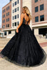 Load image into Gallery viewer, Sparkly Black Spaghetti Straps A-Line Prom Dress