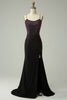 Load image into Gallery viewer, Dark Purple Spaghetti Straps Mermaid Prom Dress with Beading