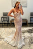 Load image into Gallery viewer, Rose Gold Sparkly Sequins Mermaid Long Prom Dress