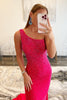 Load image into Gallery viewer, Hot Pink One Shoulder Mermaid Prom Dress