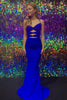 Load image into Gallery viewer, Royal Blue Hollow-Out Mermaid Lace-Up Back Long Prom Dress