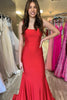 Load image into Gallery viewer, Simple Mermaid Spaghetti Straps Lace-Up Back Long Prom Dress