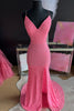 Load image into Gallery viewer, Sparkly Pink Mermaid Long Sequins Prom Dress with Slit