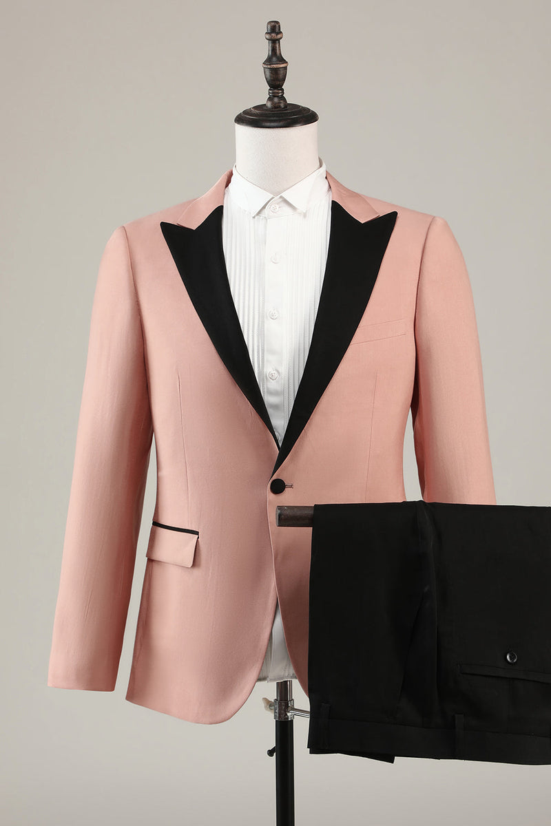 Load image into Gallery viewer, Peak Lapel Blush 2 Piece Men&#39;s Prom Suits