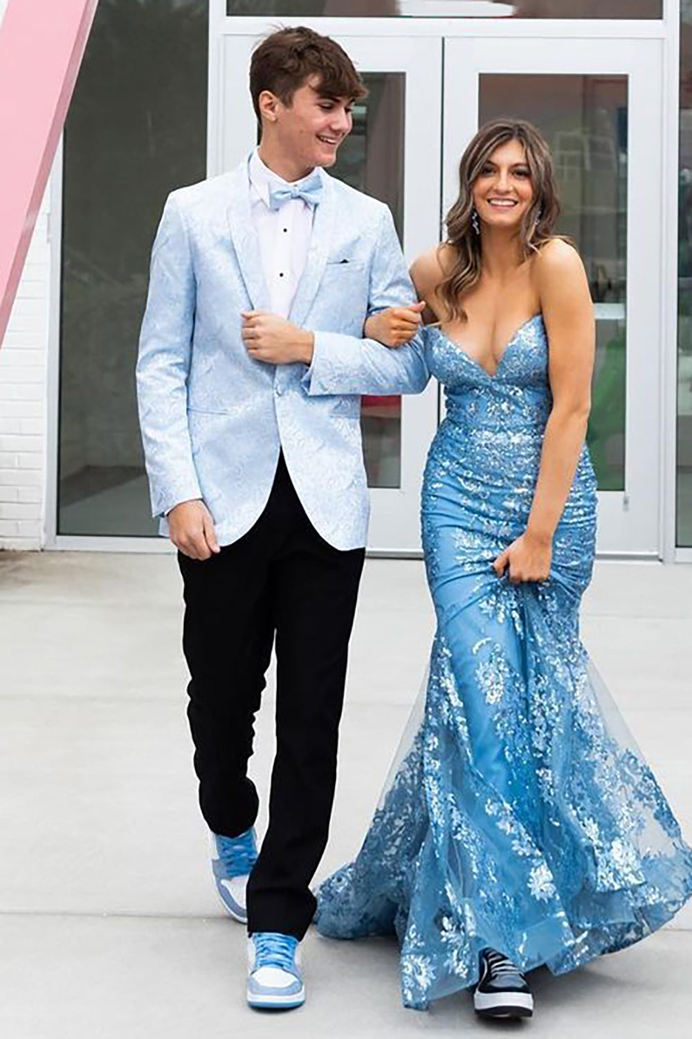 Light Blue Shawl Lapel Men's Prom Blazer