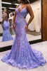 Load image into Gallery viewer, Sparkly Blue Mermaid Sequins Long Backless Prom Dress