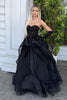 Load image into Gallery viewer, Black Strapless Ball Gown Formal Evening Dress