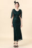 Load image into Gallery viewer, Dark Green Sequin 1920s Dress