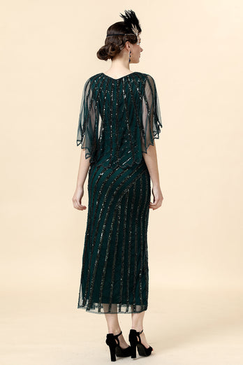 Dark Green Sequin 1920s Dress