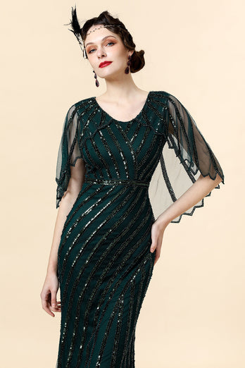 Dark Green Sequin 1920s Dress