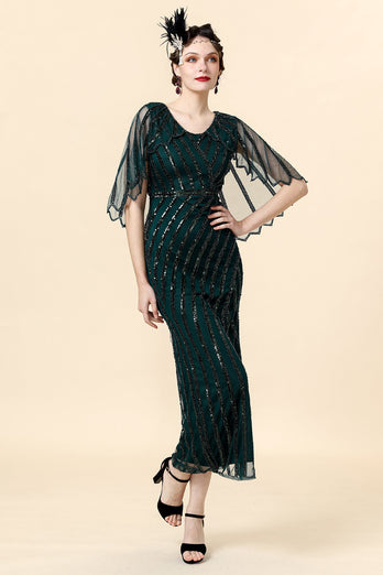 Dark Green Sequin 1920s Dress