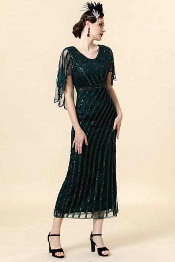 Dark Green Sequin 1920s Dress