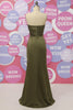 Load image into Gallery viewer, Olive Strapless Satin Prom Dress with Slit