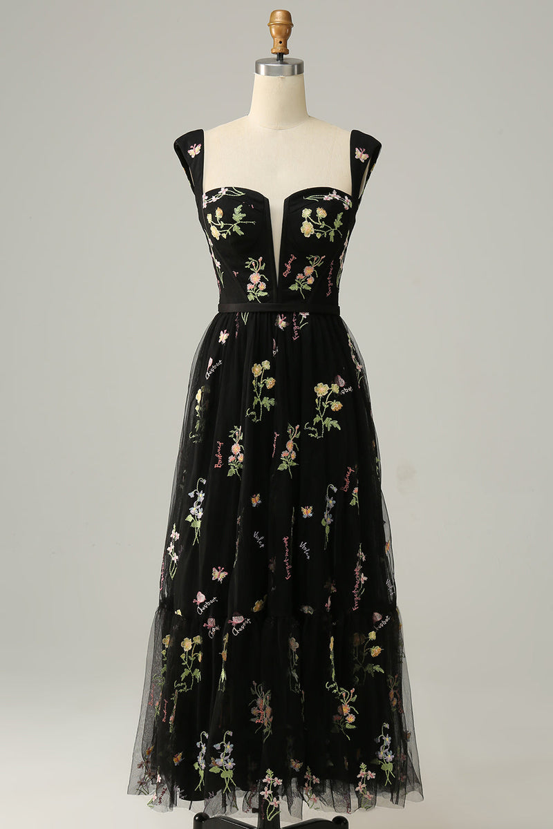 Load image into Gallery viewer, A Line Sweetheart Champagne Long Prom Dress with Embroidery