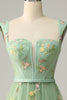 Load image into Gallery viewer, A Line Sweetheart Green Long Prom Dress with Embroidery