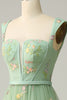 Load image into Gallery viewer, A Line Sweetheart Green Long Prom Dress with Embroidery