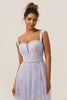 Load image into Gallery viewer, A Line Sweetheart Champagne Long Prom Dress with Embroidery