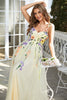 Load image into Gallery viewer, Champagne Spaghetti Straps Prom Dress With 3D Flowers