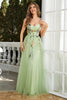 Load image into Gallery viewer, Champagne Spaghetti Straps Prom Dress With 3D Flowers