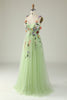 Load image into Gallery viewer, Champagne Spaghetti Straps Prom Dress With 3D Flowers