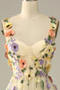 Load image into Gallery viewer, Champagne Spaghetti Straps Prom Dress With 3D Flowers