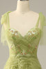 Load image into Gallery viewer, Light Green A-Line Prom Dress With Embroidery