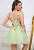 Load image into Gallery viewer, A Line Spaghetti Straps Champagne Short Homecoming Dress with Appliques
