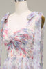 Load image into Gallery viewer, A-Line Spaghetti Straps Lilac Flower Printed Prom Dress