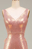 Load image into Gallery viewer, Sparkly Hot Pink Mermaid Prom Dress with Slit